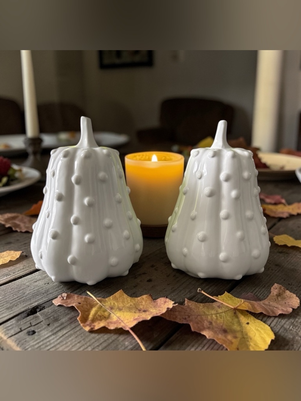 NWT Southern Living Milk White Hobnail Pumpkin Gourds Set - Picture 4 of 6